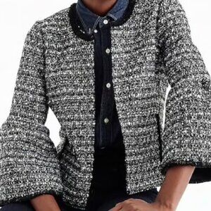 J.Crew Lady Day Bell Sleeve Sequin Tweed Blazer
